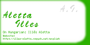 aletta illes business card