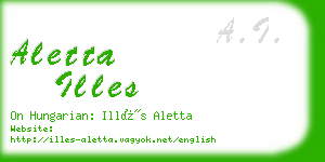 aletta illes business card